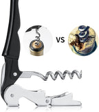 Professional Waiter Corkscrew Wine Openers Set(2PCS), Heavy Duty Stainless Steel Hinges Wine Key for Restaurant Waiters, Sommelier, Bartenders
