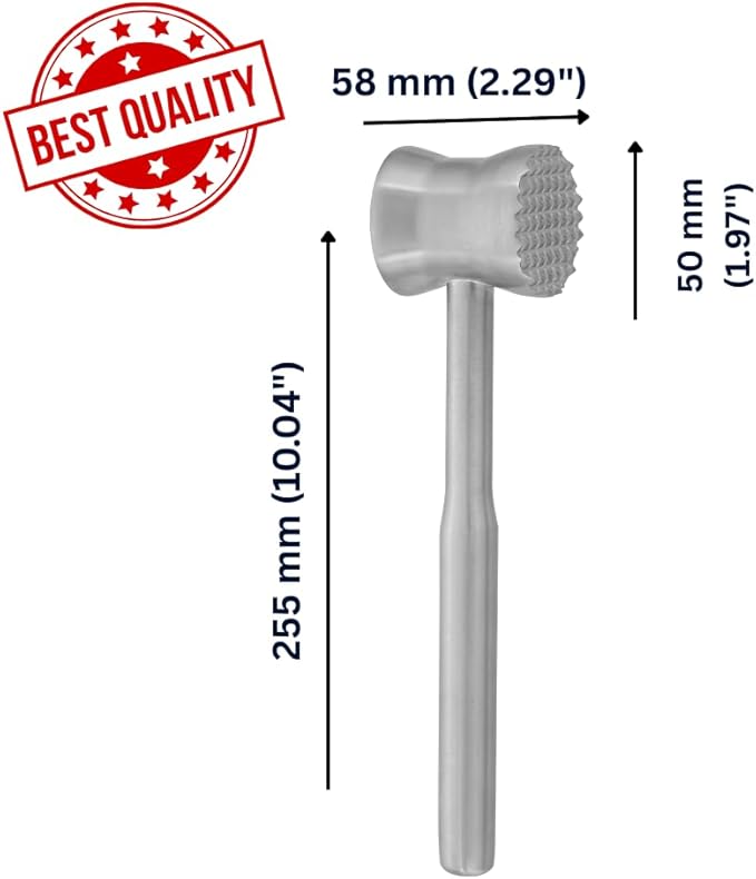 Stainless Steel Meat Tenderizer Tool, Heavy Duty Meat tenderizer Mallet, Premium Meat Masher for Steak and Beef, Hammer Meat Pounder Ground beef chopper tool for Kitchen Cooking Dishwasher Safe