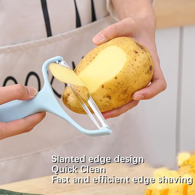 egetable,Potato,Fruit peeler cabbage cutting machine shredded kitchen stainless steel peeling knife gadget shredded cabbage Coleslaw, a must-have tool for western restaurants(Blue)