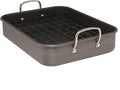 Rachael Ray Brights Hard Anodized Nonstick Roaster / Roasting Pan with Rack - 16 Inch x 12 Inch, Gray