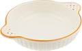 Banko Ware 13978 Oven-safe, Round Au Gratin Dish, Polka Dot and Orange Line, Diameter Approx. 8.1 inches (20.5 cm), Microwave Safe, Made in Japan