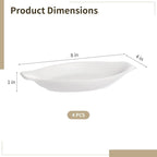 4 Pcs Oval Au Gratin Baking Dishes, Ceramic Banana Split Dish Boats, 8 X 4 In Oval Oven & Microwave Safe Serving Dishes, Mini Casserole Dishes With Handles, Easy To Clean And Stackable