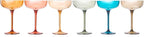 Plastic Acrylic Shatterproof Martini, Margarita, Champagne & Cocktail Unbreakable Glasses, Large Coupe Glasses 15oz, 6 Set, Tritan European Design Drinkware, BPA-free,Reusable, Pool, Indoor & Outdoor