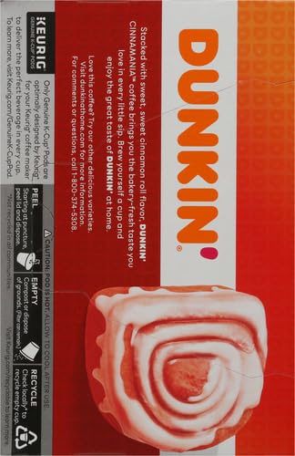 Dunkin' Bakery Series Cinnamon Coffee Roll Flavored Coffee, 10 Keurig K-Cup Pods