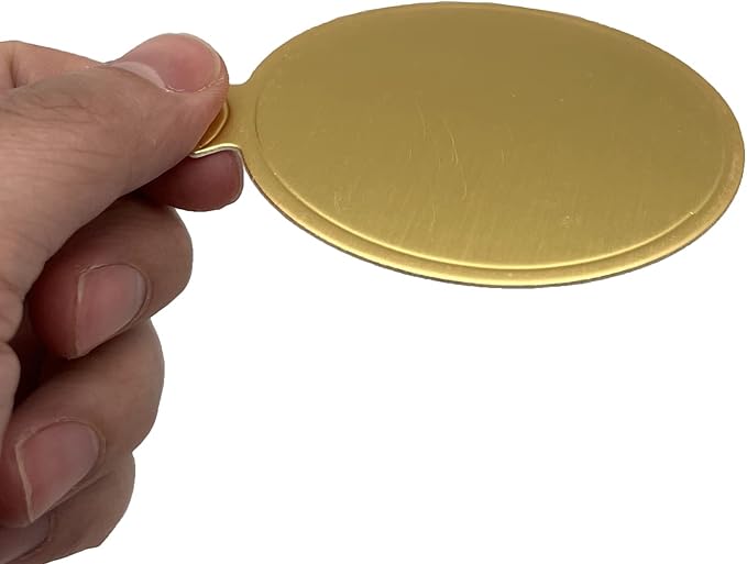 100pcs Mini Cake Boards, 3.1" Mini Round Cardboard, Mousse Cupcake Base for Cake Dessert, Golden