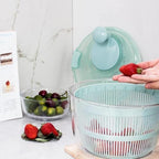 Zentto Salad Spinner Large Plastic Kitchen Salad Spinner 5 Litres Quick Vegetable Dryer BPA Free(Pink)