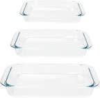 Basics Tempered Glass Oblong Baking Dishes Bundle- 1 Quart, 1.5-Qt and 2-Qt, 3 Pcs Set