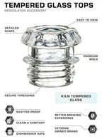 Glass Top Replacement Knob for Coffee Percolator,Coffee Percolator Glass Top Replacement Transparent Knob for and Espresso Machine Parts and Accessories