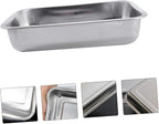 1Pc Multifunctional Stainless Steel Rectangular Plate Rustproof BBQ Plate for Toaster Oven Cookware