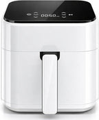 Simple Deluxe 8-in-1 Air Fryer 3 Qt, Digital Preset Airfryer with Overheat Protection and Auto Shut-Off, Nonstick and Dishwasher-Safe Basket for Fries, Bake, 60-Min Timer, Max 400°F, 800W, White
