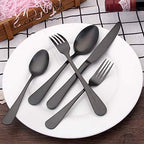 Matte Black Silverware Set,SHARECOOK Satin Finish 40-Piece Stainless Steel Flatware Set,Kitchen Utensil Set Service for 8,Tableware Cutlery Set for Home and Restaurant, Dishwasher Safe