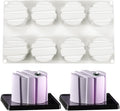 3D Small Cylinder Square Shape 8 Holes Non-stick Silicone Mold for DIY Pastry Jelly Cupcakes Mousse Ice Cream Chocolate Utensil (Cylinder Square I_11.88 X6.8 X1.76 inch)