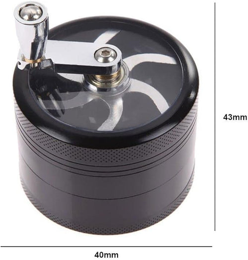 1.5 Inche Hand Seasoning Spice Cracker Crusher Grinder with Handle(Black)
