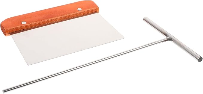 Sosoport Professional Pancake and Crepe Making Tool Set, 2pcs Stainless Steel Spreader and Scraper with Wooden Handle, Household Kitchen Cooking Gadget for Easy Batter Spreading and Crepe