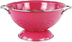 Reston Lloyd, 3 Quart Powder Coated Steel Kitchen Strainer Basket for draining Pasta, Vegetable and Fruit, Chrome Handles and Wide Stable Base, Magenta