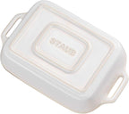 Staub Dish 40511-883 Rectangular Dish, Ivory, 10.6 x 7.9 inches (27 x 20 cm), Ceramic Au Gratin Dish, Oven Safe and Microwave Safe