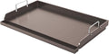 Utheer Cast Iron Griddle for Gas Grill, 25" x16" Flat Top for Outdoor Grill Rectangular Plate with Removable Handles for Charcoal Camping, Tailgating, and Parties