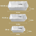 Sweejar Casserole Dishes for Oven, Ceramic Bakeware Set of 3, Rectangular Baking dish with Handles, Wave Edge Lasagna Pan Deep for Cooking, Cake, Dinner, Banquet and Daily Use (Beige)