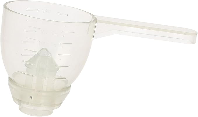 Asixxsix Measuring Scoop, Spill Proof Funnel Design Powder Funnel, Kitchen Measuring Tool with Scale for Seasoning Camping Baking Supplements Dishwasher Safe Food Grade ABS Material (White)