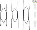 Bilillo 3-Piece Stainless Steel Wall Plate Hangers, 6/8/10 Inch Invisible Decorative Wire Plate Holders with 3 Pieces Wall Hooks for 5.5 to 10.5 Inch (Black)