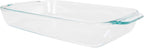 Pyrex 232 Basics Square Glass Baking Dish, 2-Quart (13inx7.75inx2.5in) Clear Glass Oven Bakeware – Perfect for Sweet Rolls, Brownies, Cakes and so much More - Made in the USA