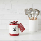 Young's Inc Ceramic Christmas Pet Treat Jar with Lid, Dog and Cat Treat Container for Countertop, Small Animals, Cat, Dog Cookie Jar, Decorative Gifts for Pet Owners, 6 Inch Tall