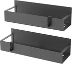 HuggieGems 2 Pack Magnetic Spice Storage Rack Organizer for Refrigerator and Oven, Dark Gray Fridge Organizers and Storage