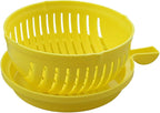 Dependable Industries inc. Essentials Quick Salad Maker Chopper Salad Cutter Bowl Swiftly Dice Fruits & Vegetables, BPA-Free Healthy Meals and Salads in Minutes Multi-functional (Yellow)