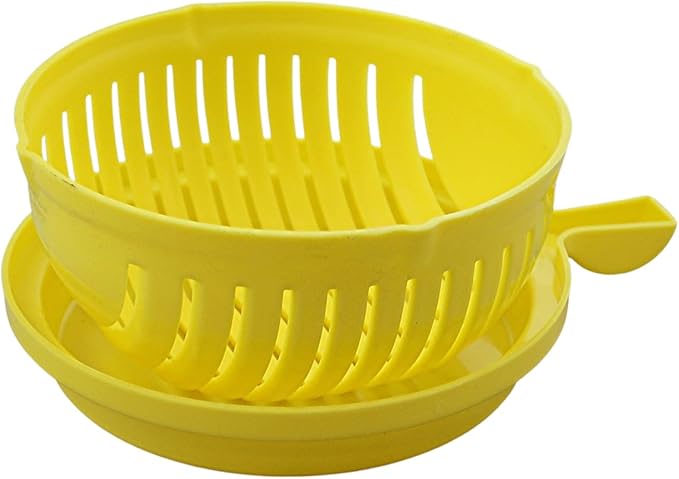 Dependable Industries inc. Essentials Quick Salad Maker Chopper Salad Cutter Bowl Swiftly Dice Fruits & Vegetables, BPA-Free Healthy Meals and Salads in Minutes Multi-functional (Yellow)