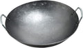 Wok Pfanne Traditioneller Handgehämmerter Wok Aus Refined Iron Mit Two Handles，1,8 MM Dick Wok (Rundboden) (Size : 36cm/14.1in)