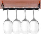 GeLive 10 Inch Set of 2 Under Cabinet Wine Glass Rack Stemware Holder Glass Storage Hanger Organizer for Kitchen and Bar (Black)