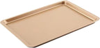 14.5 Inch Baking Sheet Pan, Stainless Carbon-Steel Cookie Tray for Baking, Gold Nonstick Baking Sheet for Kitchen Replacement Toaster Oven Tray.