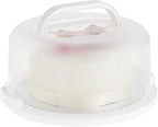 Juvale Round Cake Carrier - Secure Lid & Handle Storage Container - Collapsible Reusable Plastic Container for Cakes, Pies & Cupcakes - 12" Dia x 5.9" H