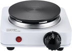 Compact and Portable Countertop Burner- Countertop Double Cast Iron Burner 2000 Watts Electric Hot Plate Temperature Controls White