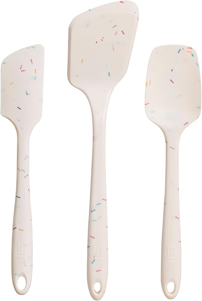 GIR: Get It Right 3-Piece Ultimate Silicone Kitchen Utensils Set - Spatula, Flip & Spoonula - Non toxic Cooking Utensils for Nonstick Cookware, Cooking and Baking - Sprinkles