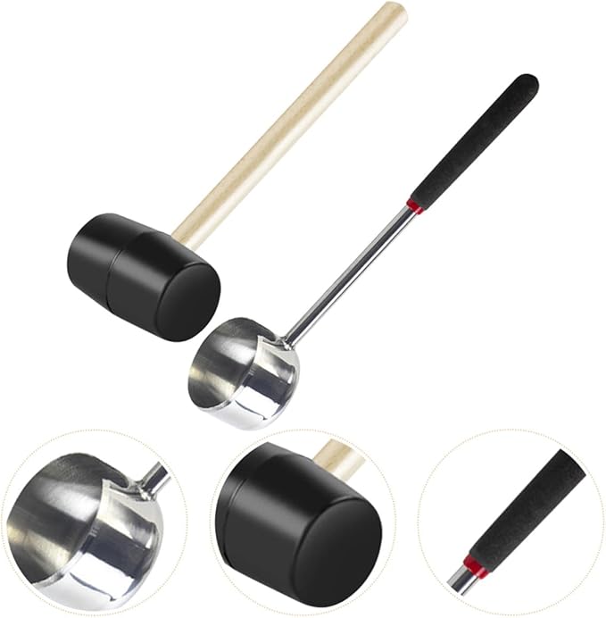 Stainless Steel Coconut Opener Tool Set, 2pcs Kitchen Gadget with Hammer and Extractor, Manual Coconut Shell Cracking Accessory for Household and Outdoor Use