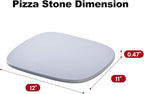 Pizza Stone, 12" x 11" x 0.47" Ceramic Coating & Cordierite Pizza Stones for Oven Grill BBQ, Heavy Duty Non Stick Baking Stone for Pizza & Bread, Unique Shape Design Grilling Stone (Gray)
