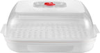 Microwave Steamer with Lid and Tray, Vegetables Steamer for Microwave Bowl, Microwavable Cookware Supplies (1 - Layer)
