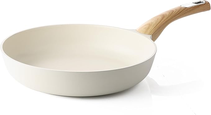 SENSARTE Nonstick Frying Pan Skillet, Egg pan, Omelette Pan, Healthy Cookware Chef's Pan, PFOA Free, 11 Inch, White