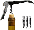 A Bar Above Manual Wine Bottle Opener, Corkscrew Wine Key, for Servers, Waiters, and Home Bartenders, with Foil Cutter, Bottle Cap Remover, Beer and Tool Accessories, Black, 3 Pack