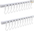Kitchen Utensil Hanging Rrack - Hooks for Kitchen Utensils, No Drilling Wall Mounted Utensil Holder, Kitchen Rail Rack with 10 Hooks Hanger for Kitchen Bathroom (Pack of 2)
