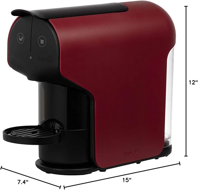 Delta Q Quick Espresso Capsule Machine – Color Red - Compact 0.8 L, Capsule System