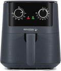 Holstein Housewares 4.4QT Air Fryer. Your All-in-One Culinary Solution. Air fry, roast, bake or grill. Adjustable temperature and time, Hot air technology and Dishwasher Safe, 1400W, Grey