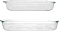 Pyrex Clear Glass Casserole Baking Dishes Set – 233 (3-Qt) and 232 (2-Qt) Rectangular Oven Bakeware – Perfect for Casseroles, Brownies, Food Preparation and so much More - Made in the USA