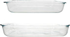 Pyrex Clear Glass Casserole Baking Dishes Set – 233 (3-Qt) and 232 (2-Qt) Rectangular Oven Bakeware – Perfect for Casseroles, Brownies, Food Preparation and so much More - Made in the USA