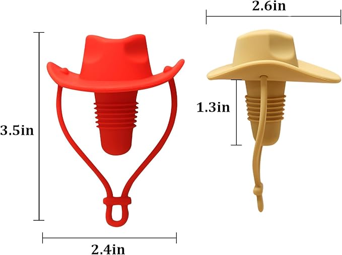 Silicone Wine Stopper, Funny Hat Shaped Wine Stoppers Decorative Wine Sealer Bottle Caps, Cute Kitchen Gadgets Wine Accessories Tools Gifts (Red)