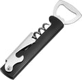 uxcell Wine Opener, Bottle Opener, Durable Stainless Steel Waiter's Corkscrew, Compact All-In-One Home Bar Tool for Bar, Party, Wedding, Home, Travel, Black