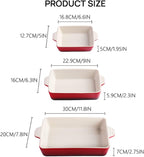 Sweejar Ceramic Bakeware Set, Rectangular Baking Dish for Oven Lasagna Pans for Cooking, Kitchen, Cake Dinner, Banquet and Daily Use, 11.8 x 7.8 x 2.76 Inches of Casserole Dishes (Gradient Blue)