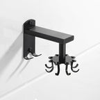 FRCOLOR Rotatable 8-Claw Kitchen Utensil Hooks Black Thickened Space Aluminum Alloy Swivel Wall Mount Organizer for Hanging Cooking Tools and Measuring Cups