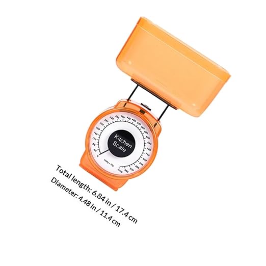 Cabilock Mechanical Kitchen Scale 1kg Portable Plastic Weighing Scale Multipurpose Cooking and Baking Food Measuring Tool Battery-Free Random Color